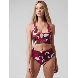 NWT Athleta Women's Plunge Floral Bikini Top D-DD Size Small MSRP $54 Top Only